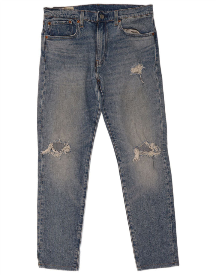 Levi's Mens 512 Distressed Slim Tapered Jeans W32 L32 Blue Cotton