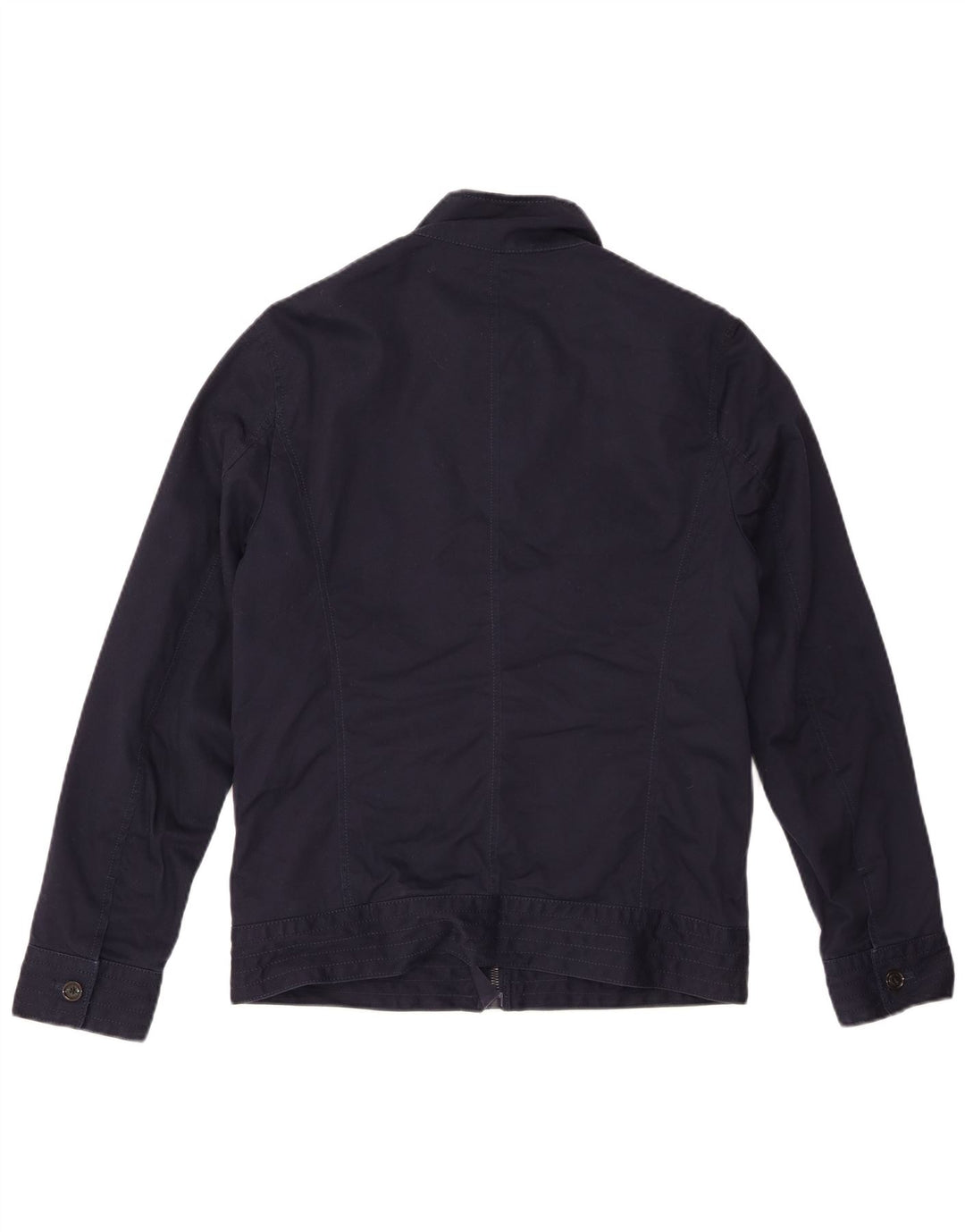 ZARA Mens Military Jacket UK 40 Large Navy Blue Polyester