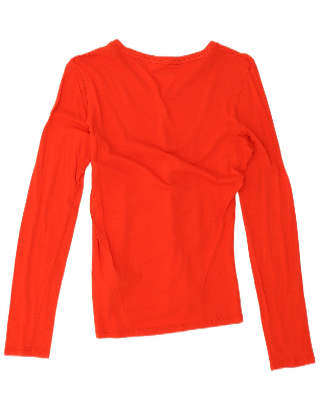 Guess Womens Graphic Top Long Sleeve UK 10 Small Red Cotton