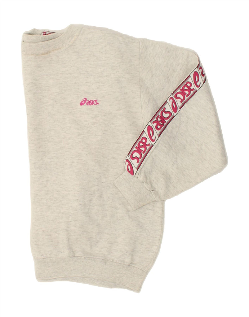ASICS Womens Sweatshirt Jumper UK 10 Small Grey Cotton | Vintage Asics | Thrift | Second-Hand Asics | Used Clothing | Messina Hembry 