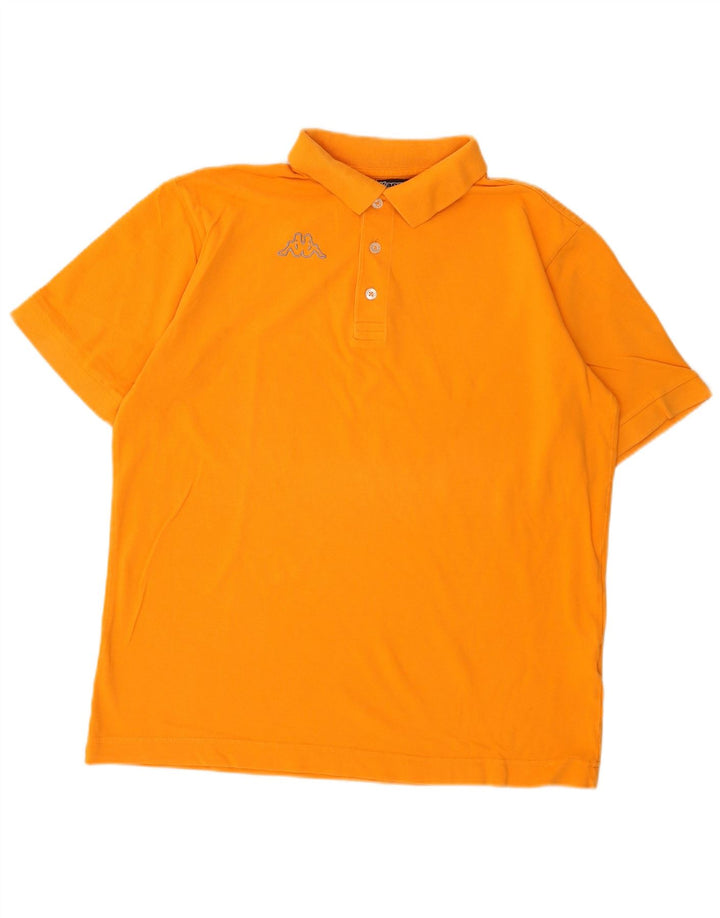 Kappa Mens Polo Shirt Large Orange Cotton