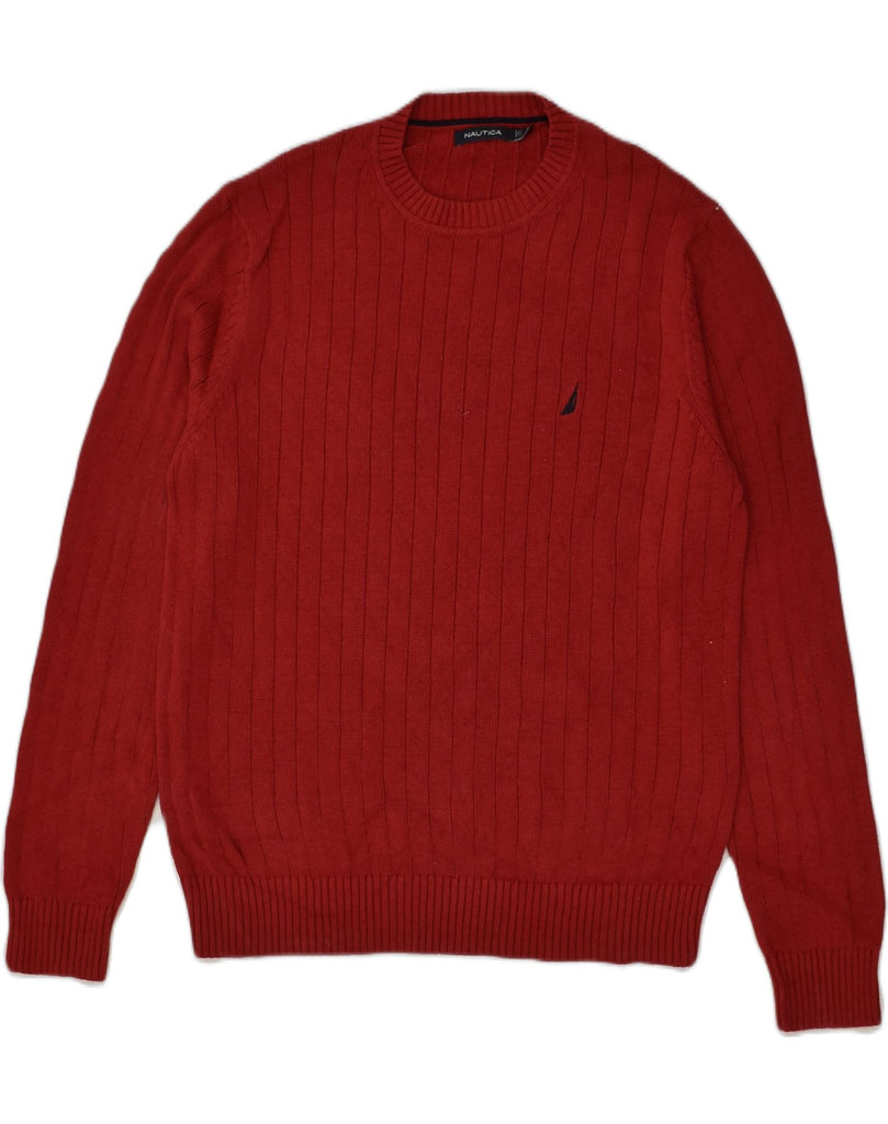 NAUTICA Mens Crew Neck Jumper Sweater Medium Red Cotton | Vintage Nautica | Thrift | Second-Hand Nautica | Used Clothing | Messina Hembry 