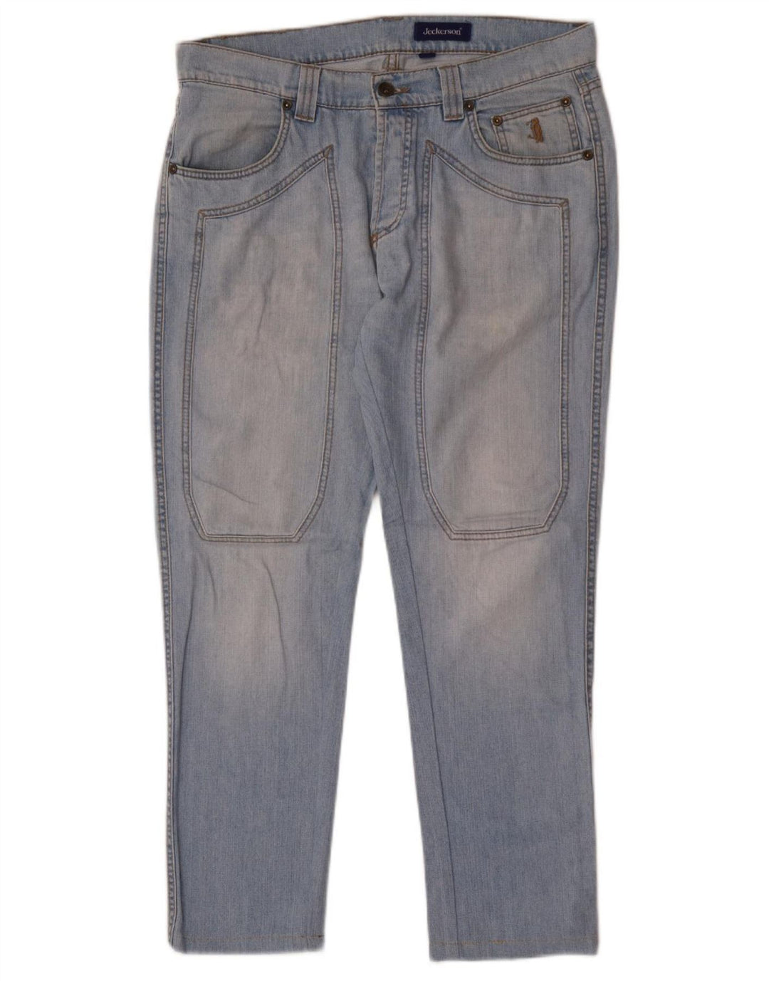 Jeckerson Mens Slim Jeans W33 L29 Blue Cotton