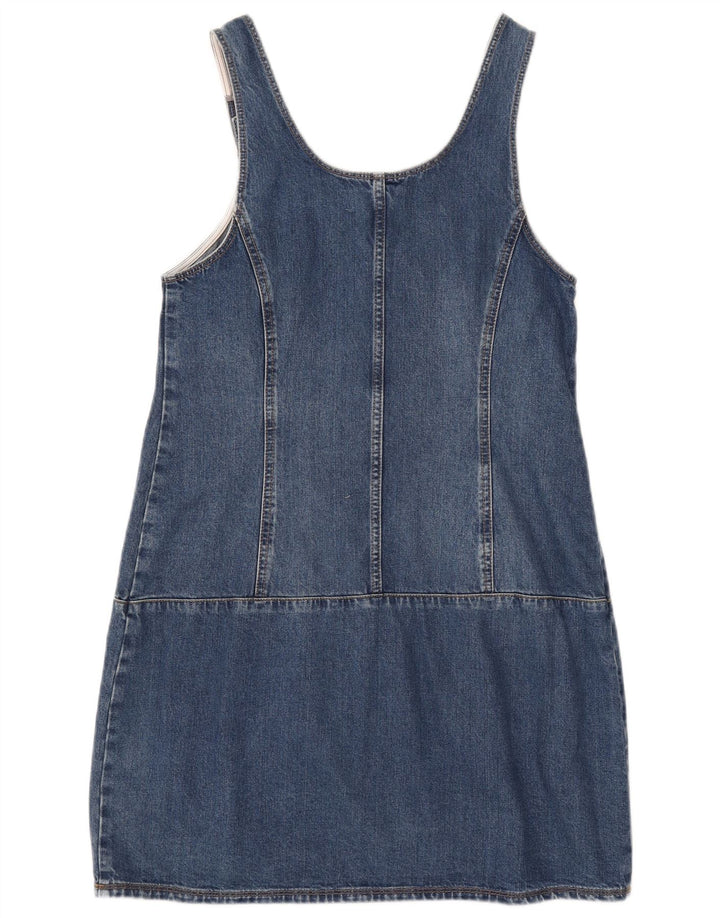 Fat Face Womens Denim Dungaree Dress UK 12 Medium Blue