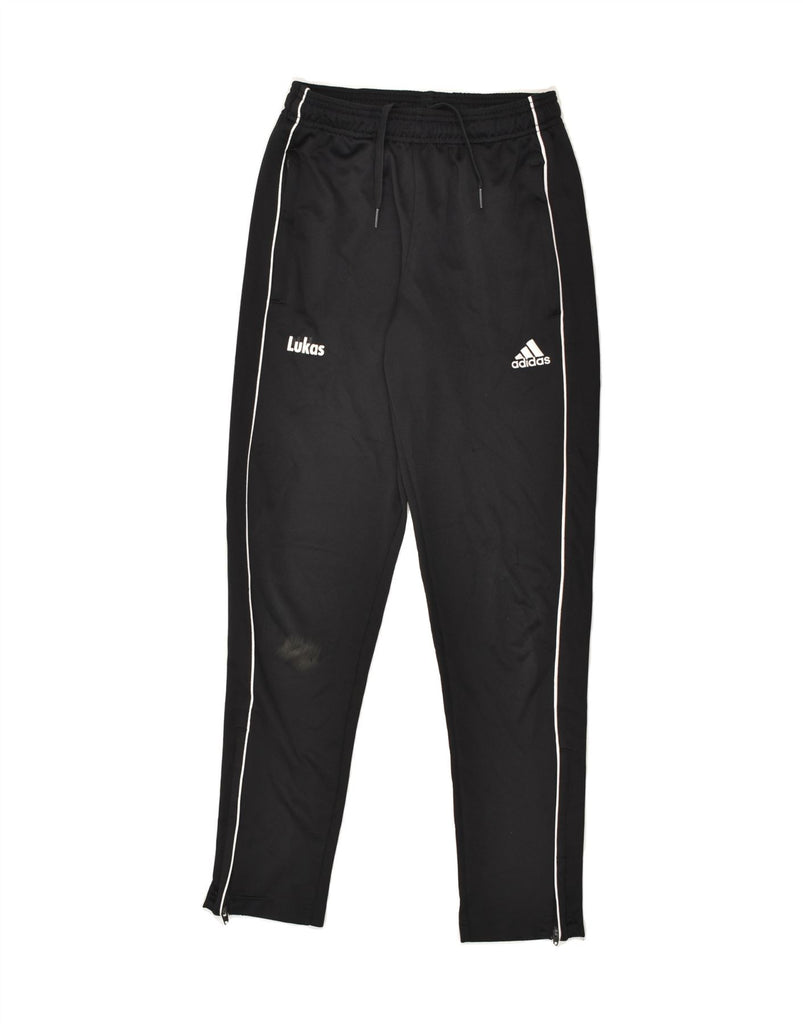 ADIDAS Boys Climalite Tracksuit Trousers 11-12 Years Black Polyester | Vintage Adidas | Thrift | Second-Hand Adidas | Used Clothing | Messina Hembry 