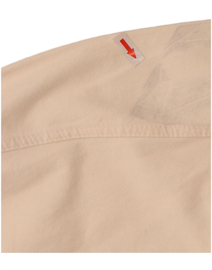 Marks & Spencer Womens Crop Denim Jacket UK 16 Large Off White Cotton