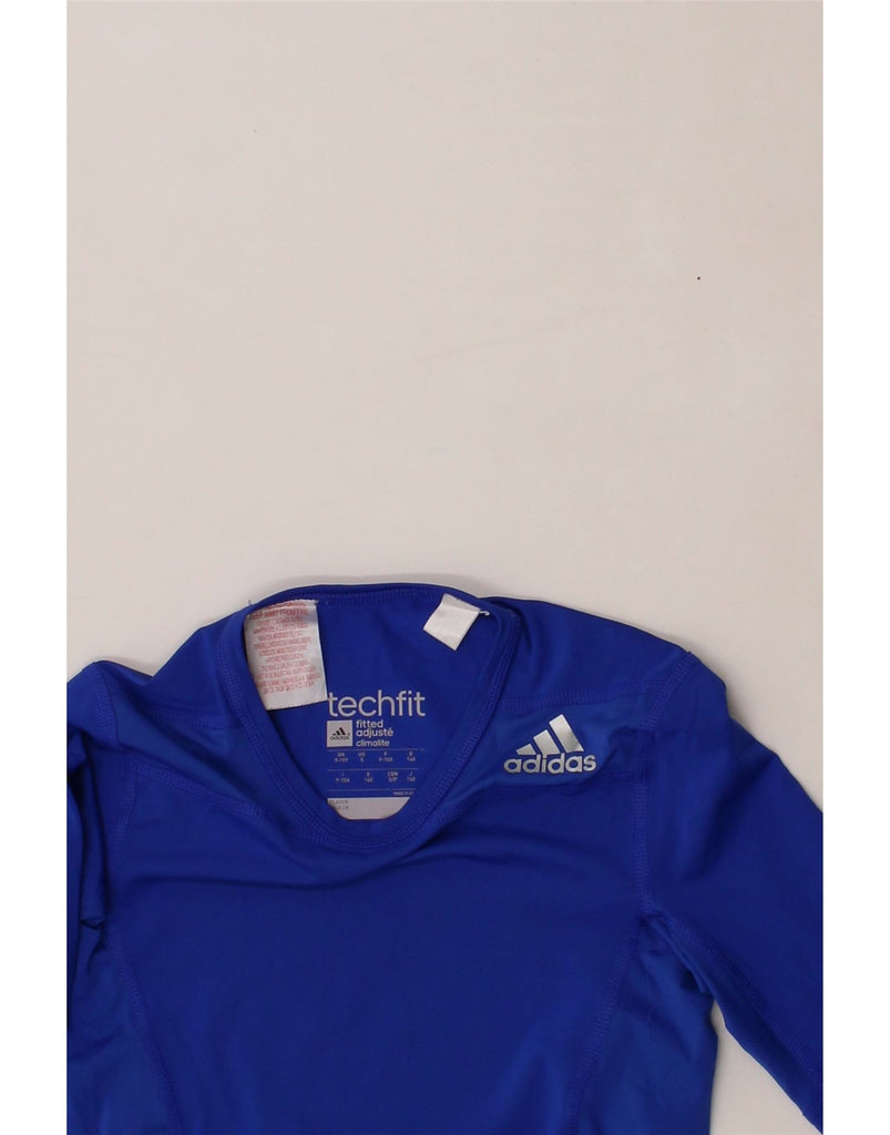 ADIDAS Boys Graphic Top Long Sleeve 9-10 Years Blue Vintage Adidas and Second-Hand Adidas from Messina Hembry 