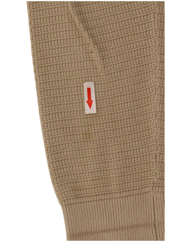 Cos Mens Boat Neck Jumper Sweater Small Beige Cotton