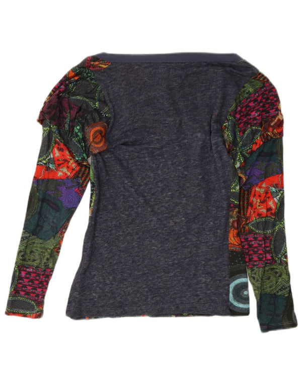 Desigual Womens Loose Fit Top Long Sleeve UK 6 XS Multicoloured