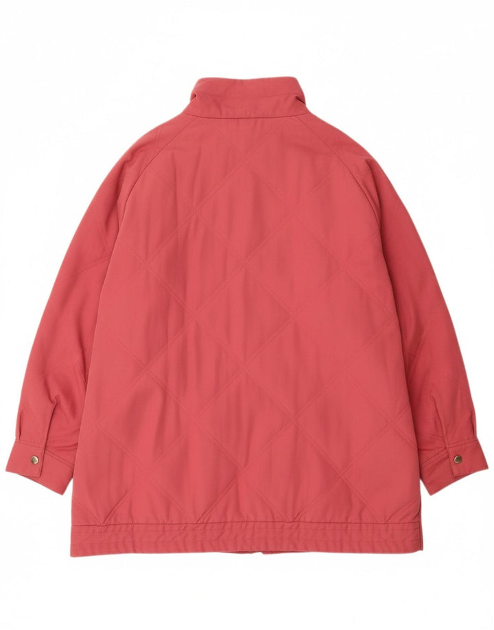 VINTAGE Womens Quilted Jacket UK 22 3XL Pink Polyester
