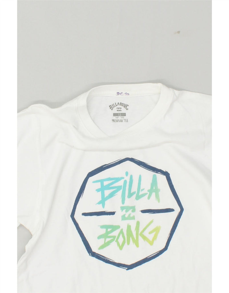 BILLABONG Boys Graphic T-Shirt Top 11-12 Years White Cotton | Vintage Billabong | Thrift | Second-Hand Billabong | Used Clothing | Messina Hembry 