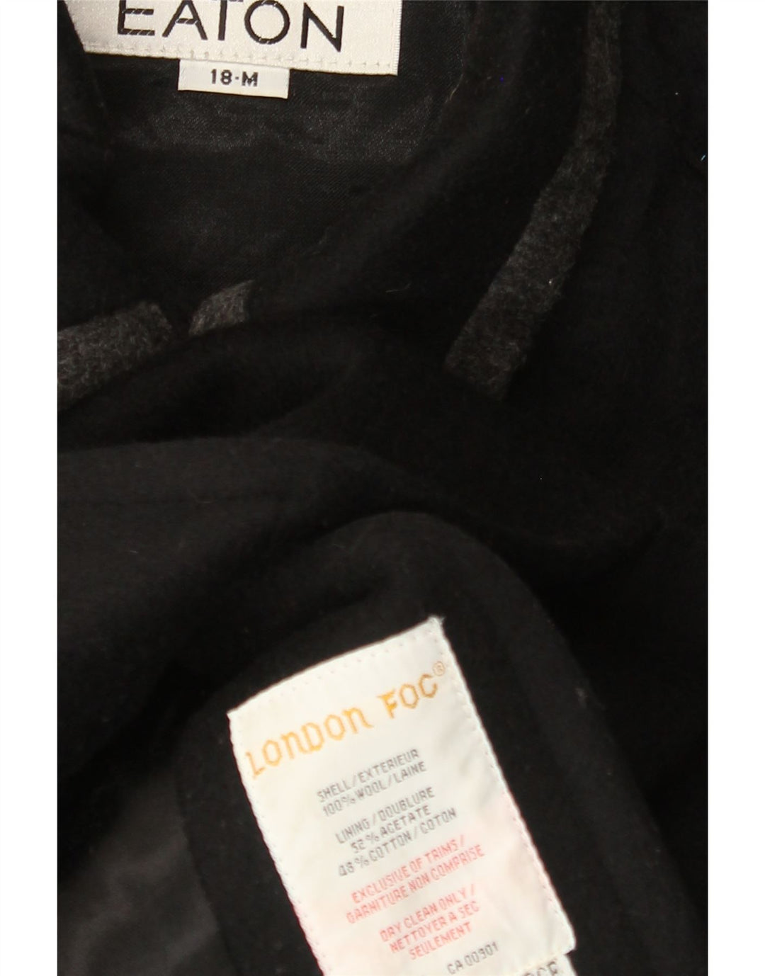 LONDON FOG Womens Overcoat US 18 2XL Black Wool