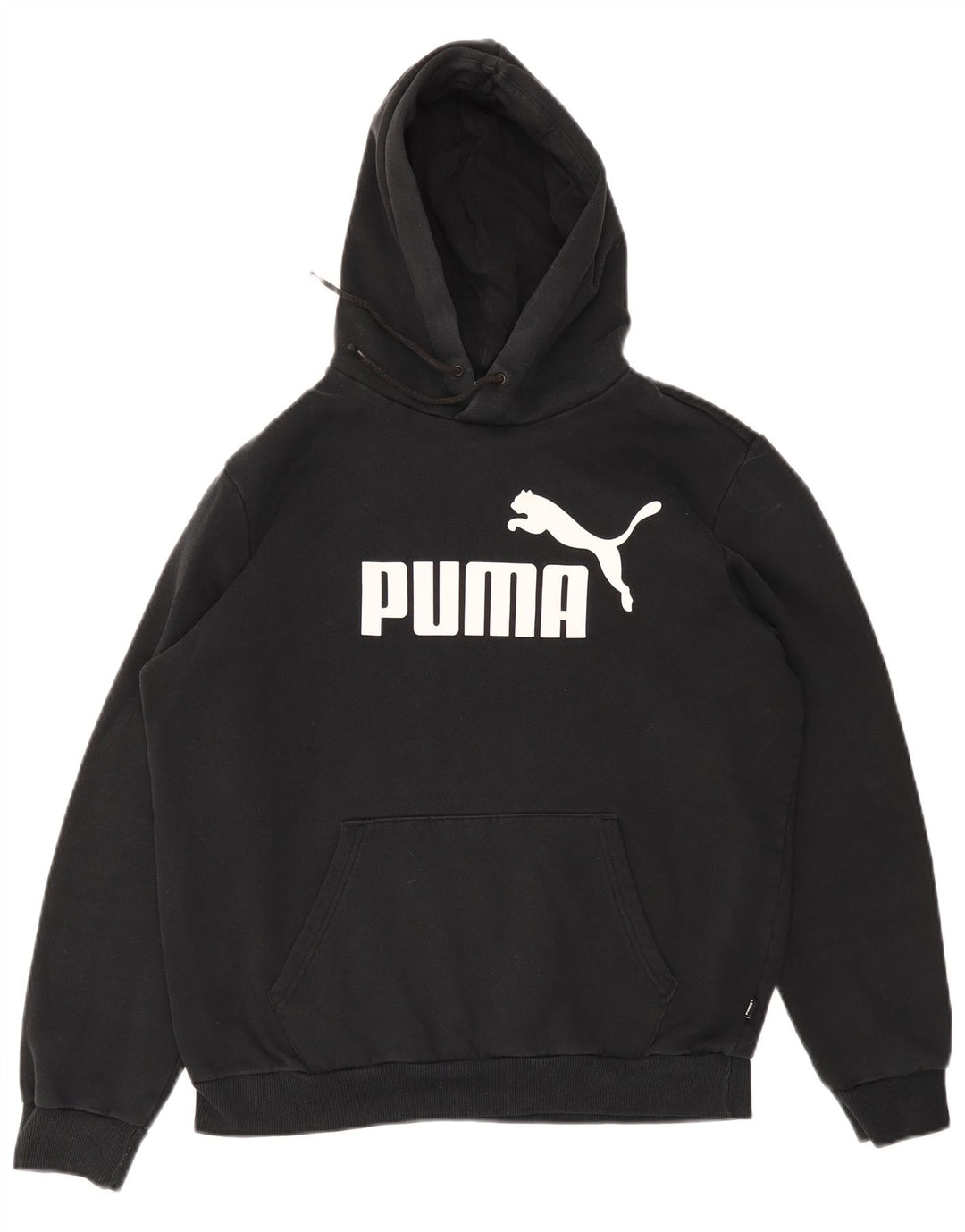 PUMA Mens Graphic Hoodie Jumper Medium Black Cotton