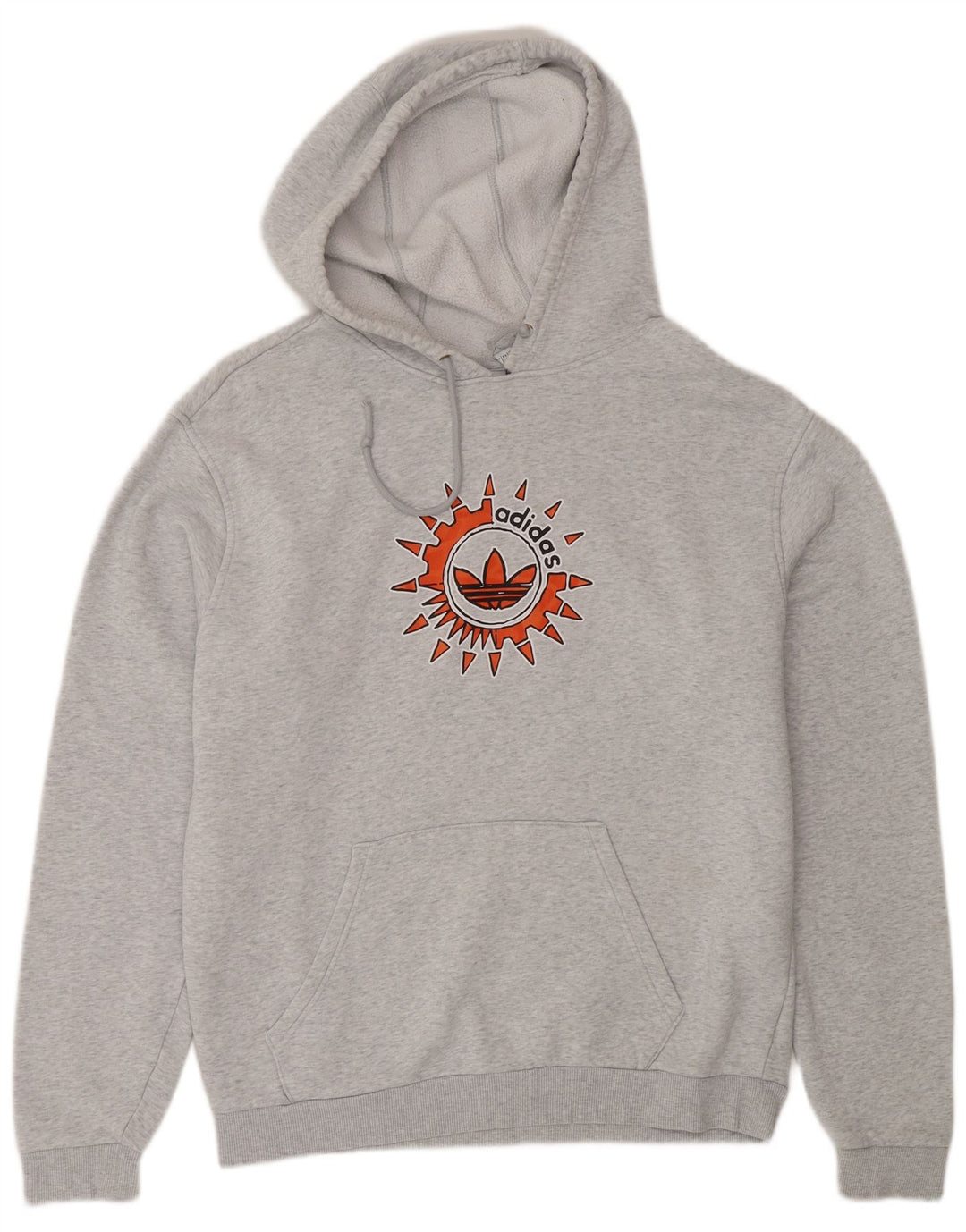 Adidas Mens Graphic Hoodie Jumper Medium Grey Cotton