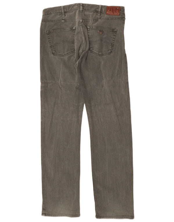 Armani Mens Straight Jeans W36 L34 Green Cotton