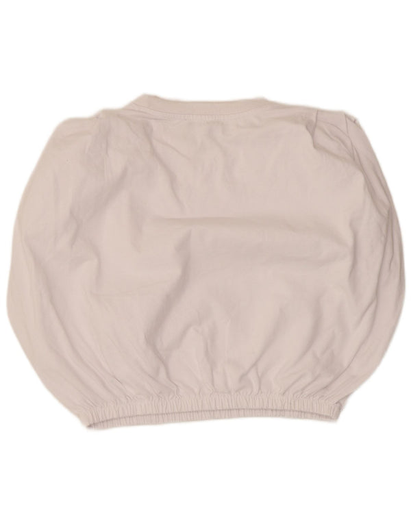 Zara Womens Sleeveless Sweatshirt Jumper UK 16 Large White Cotton