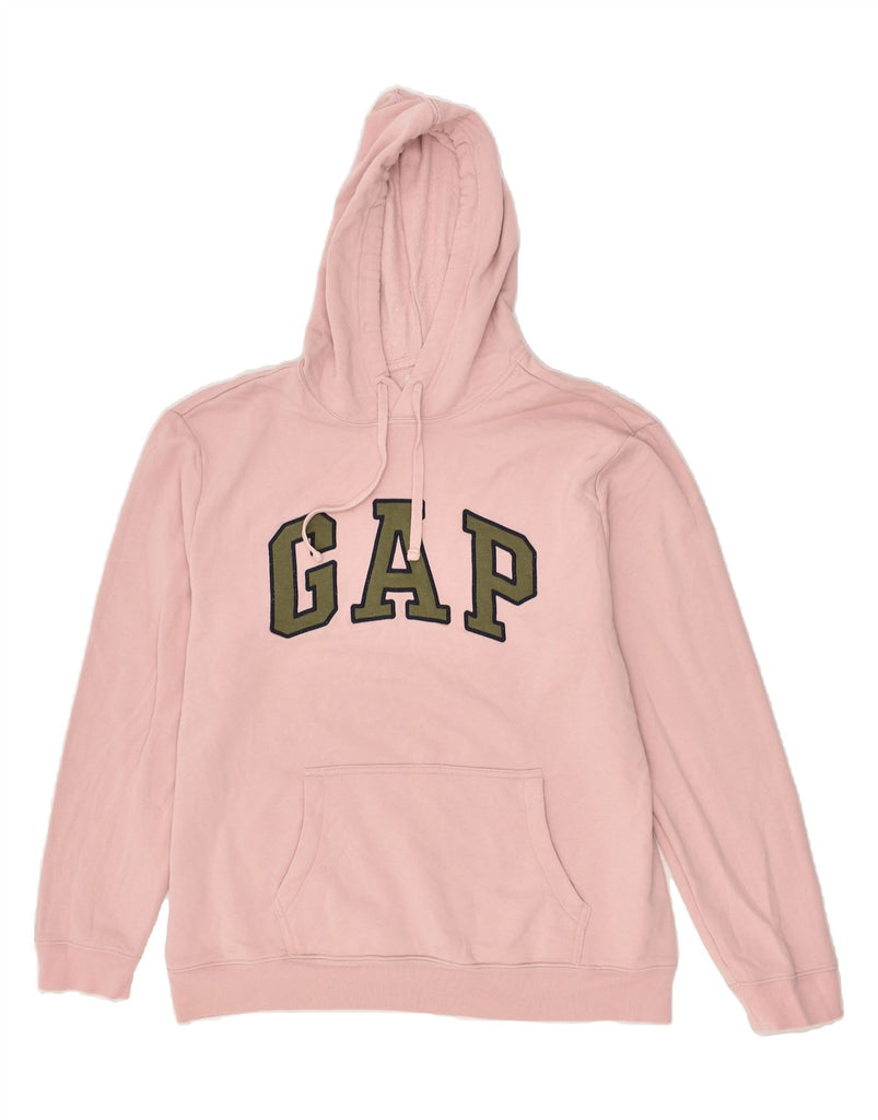 GAP Womens Graphic Hoodie Jumper UK 16 Large Pink Cotton | Vintage Gap | Thrift | Second-Hand Gap | Used Clothing | Messina Hembry 