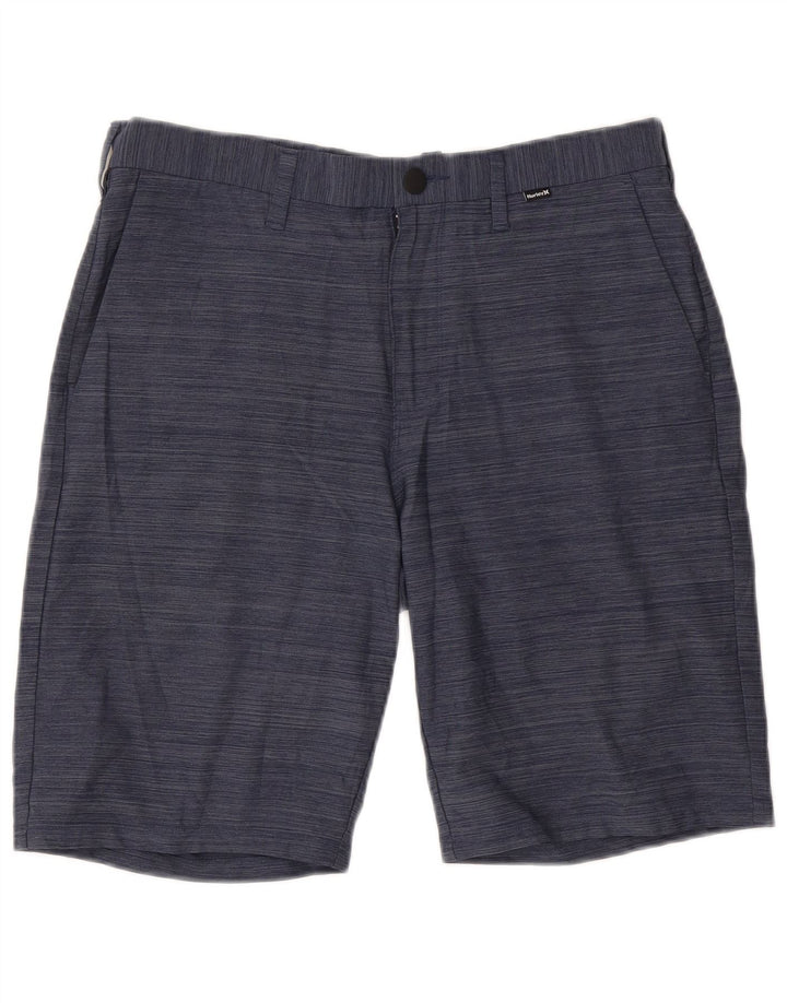 Hurley Mens Chino Shorts W32 Medium Navy Blue Pinstripe Polyester