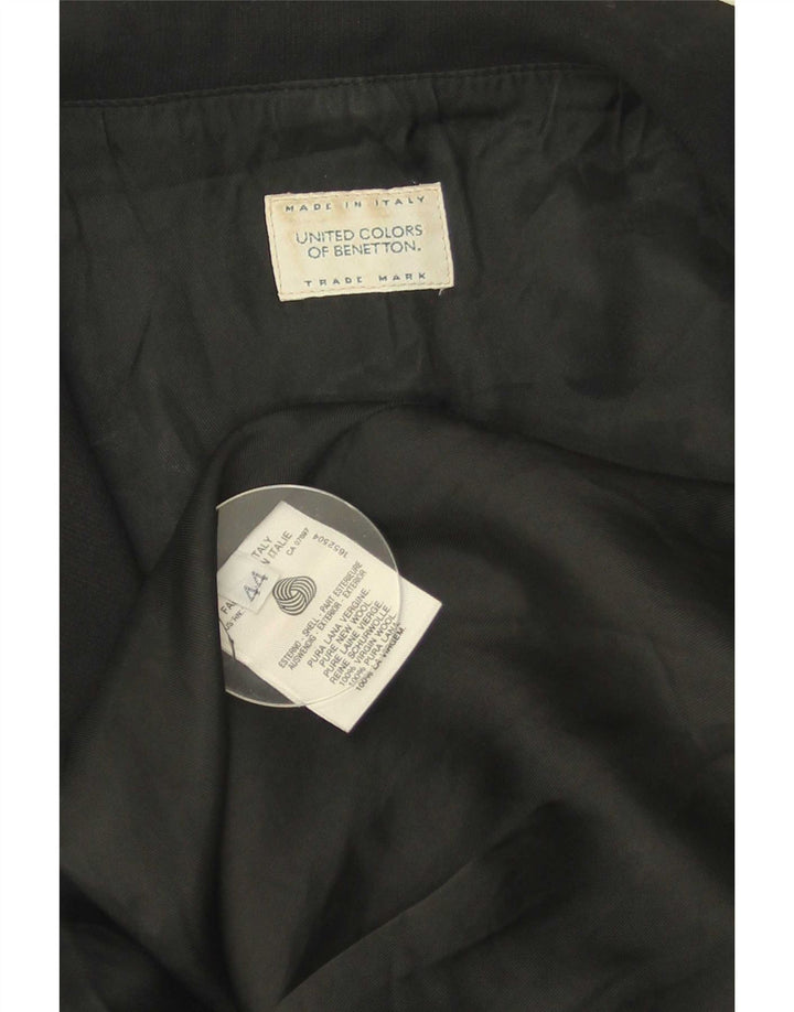 Benetton Womens Longline Sleeveless Blazer Jacket IT 44 Medium Black