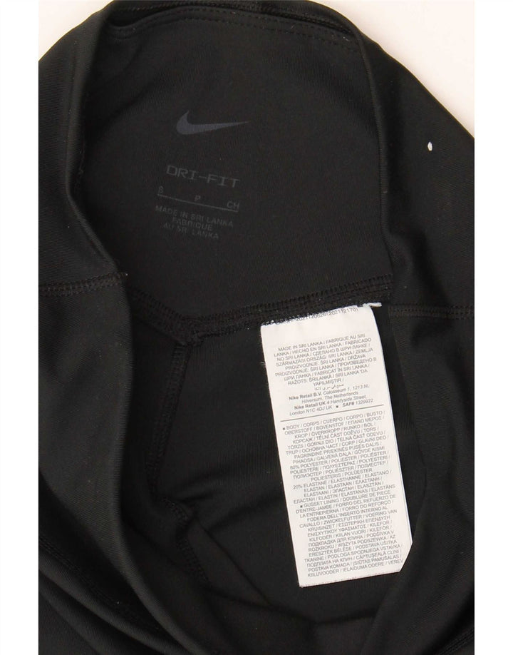 Nike Womens Dri Fit Graphic Leggings UK 8 Small Black Polyester