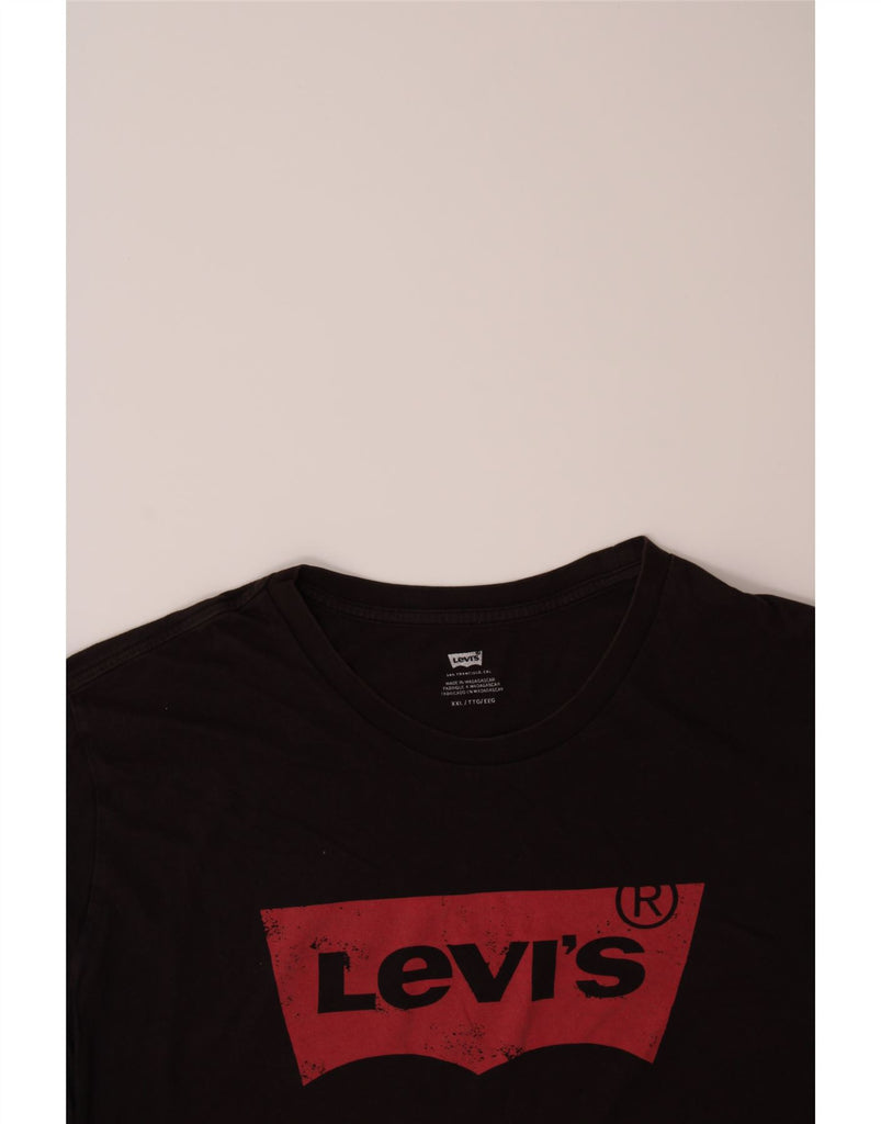 LEVI'S Mens Graphic T-Shirt Top 2XL Black Cotton Vintage Levi's and Second-Hand Levi's from Messina Hembry 