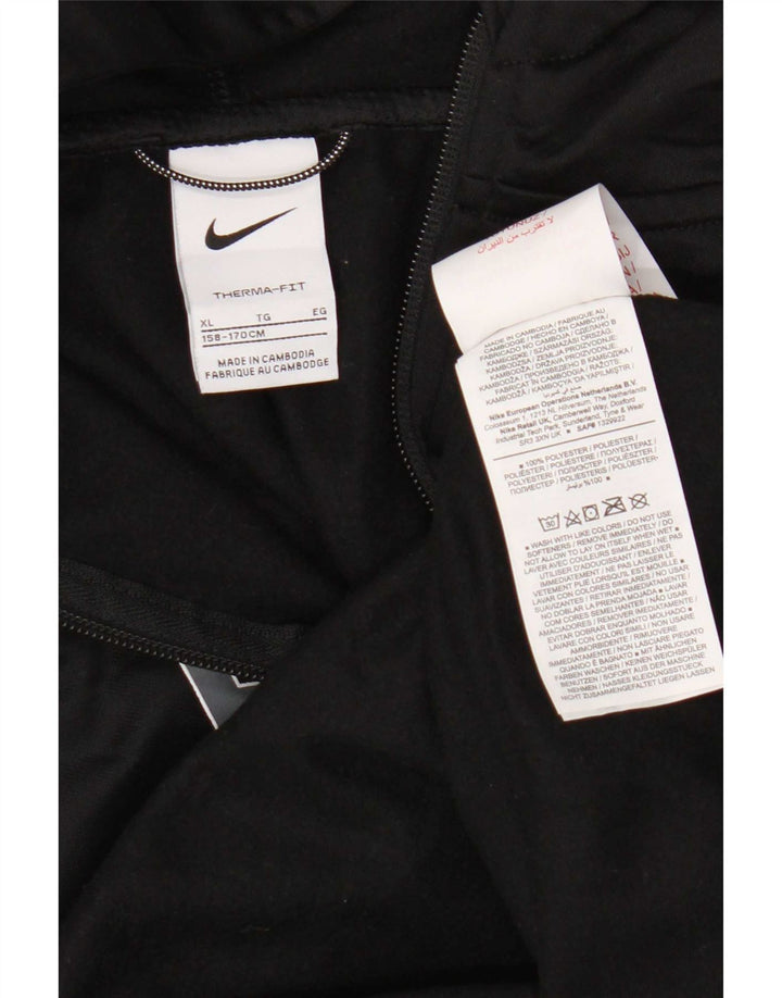 Nike Boys Graphic Hoodie Jumper 13-14 Years XL Black Polyester
