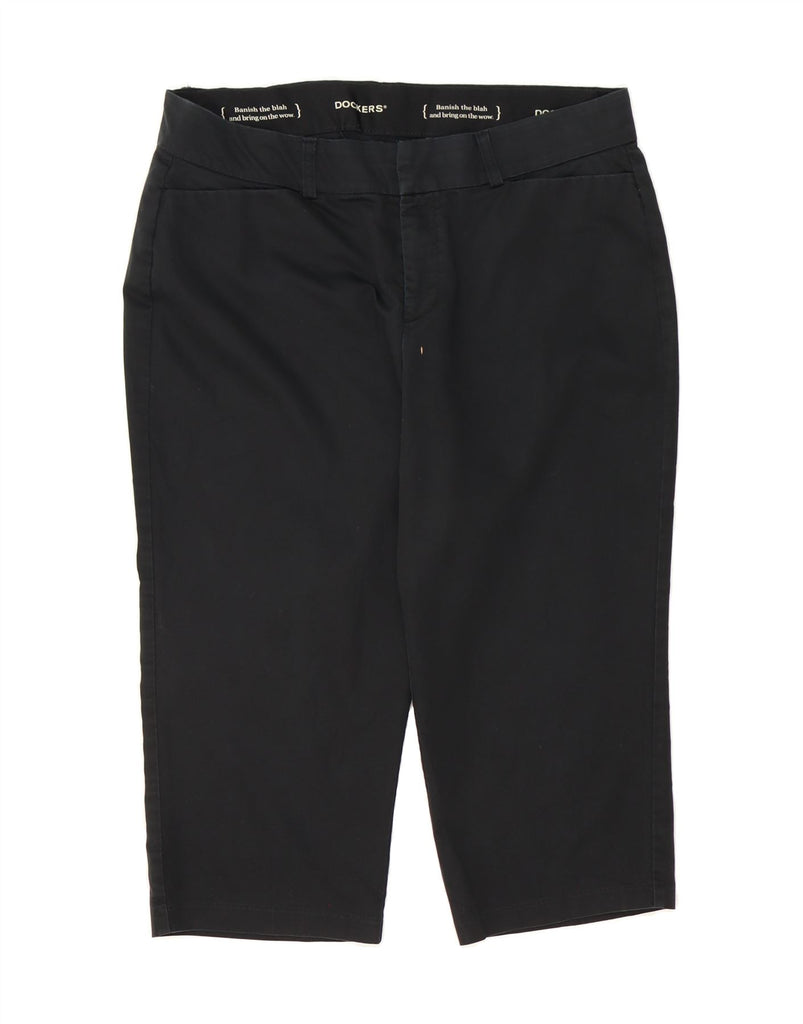 DOCKERS Womens Straight Capri Trousers US 16 2XL W36 L20 Black Cotton Vintage Dockers and Second-Hand Dockers from Messina Hembry 