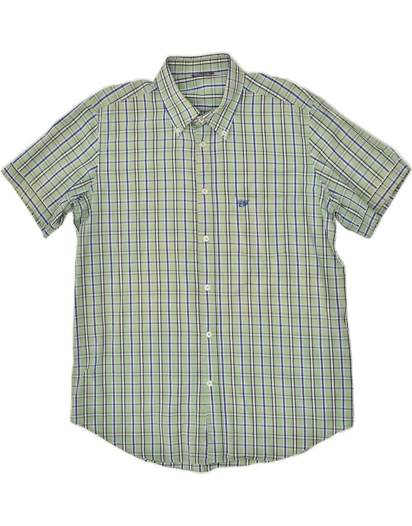 CARRERA Mens Short Sleeve Shirt XL Green Check Cotton | Vintage Carrera | Thrift | Second-Hand Carrera | Used Clothing | Messina Hembry 