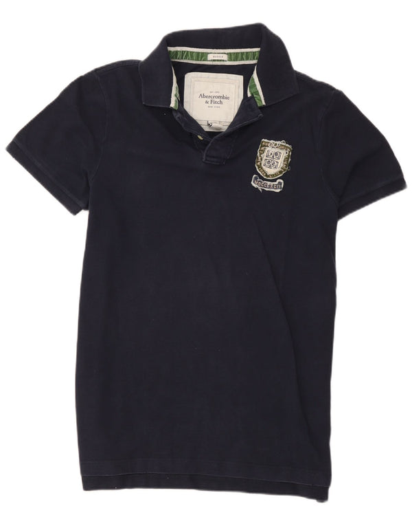 Abercrombie & Fitch Mens Muscle Polo Shirt 2XL Navy Blue Cotton