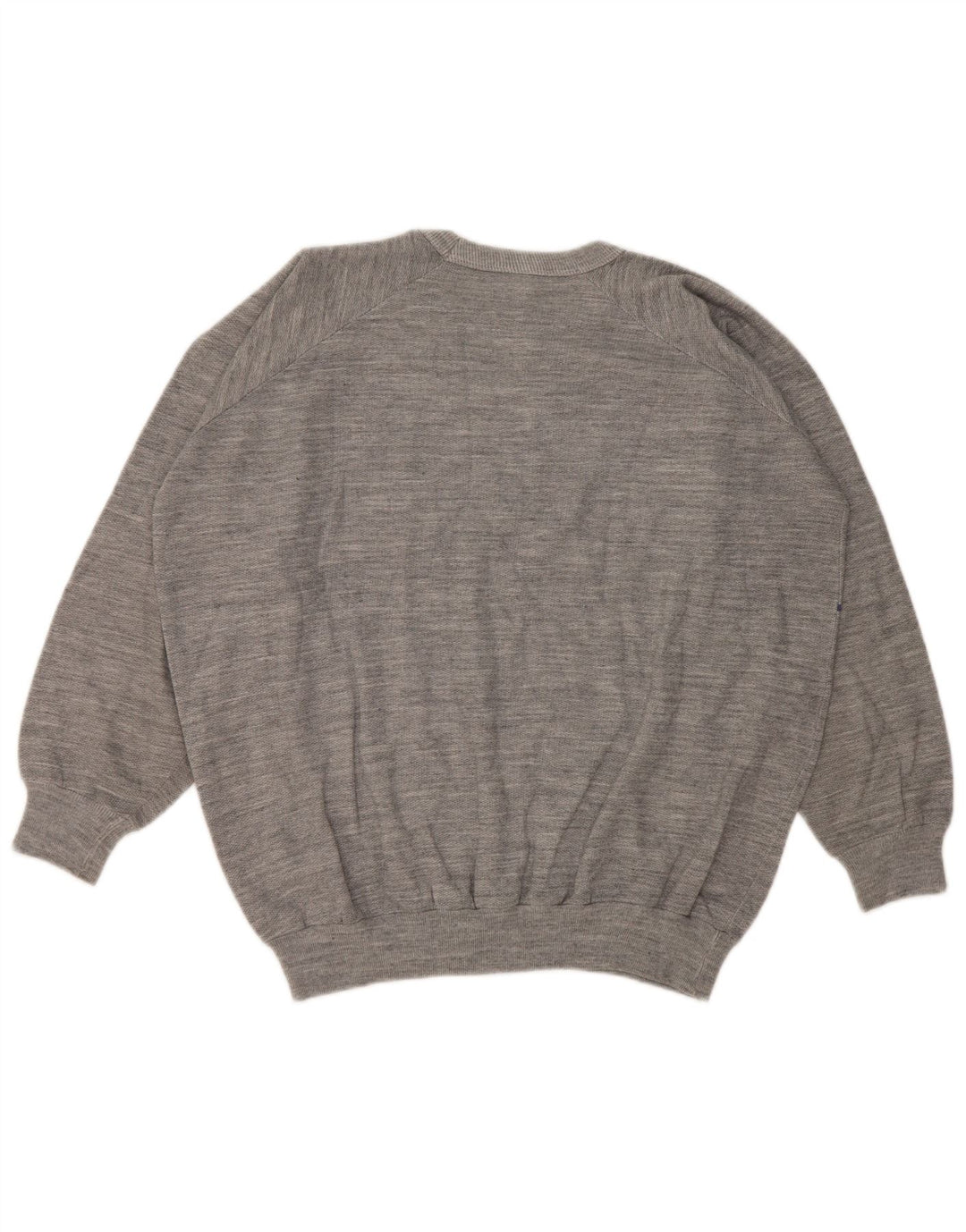 Vintage Mens Graphic Sweatshirt Jumper Medium Grey Flecked Cotton