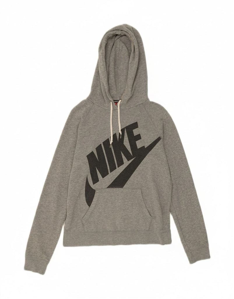 NIKE Womens Oversized Graphic Hoodie Jumper UK 10 Small Grey Cotton Vintage Nike and Second-Hand Nike from Messina Hembry 