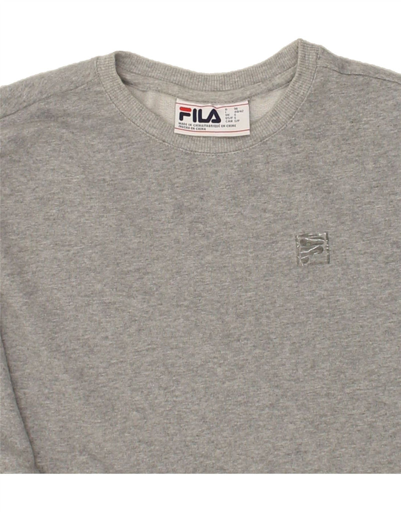 FILA Womens Sweatshirt Jumper UK 10 Small Grey Cotton | Vintage Fila | Thrift | Second-Hand Fila | Used Clothing | Messina Hembry 