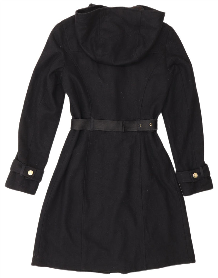 CARACTERE Womens Hooded Duffle Coat UK 10 Small  Navy Blue Wool