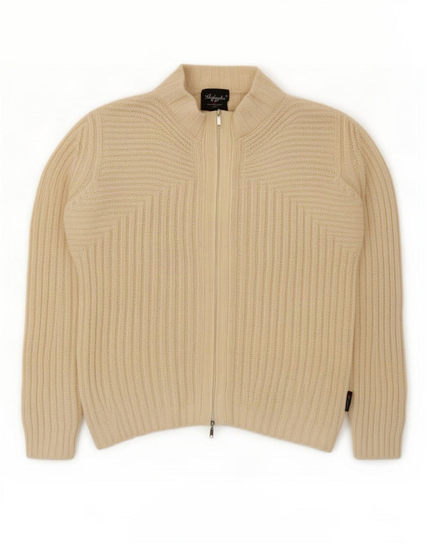 AUSTRALIAN L'ALPINA Mens Full Zip Cardigan Sweater IT 46 Small Off White