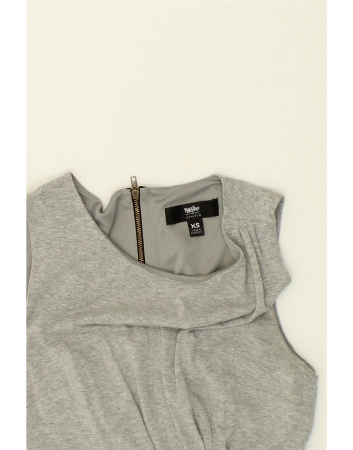 MOSSIMO Womens Stretch Sleeveless Sheath Dress UK 4 XS Grey Rayon Vintage Mossimo and Second-Hand Mossimo from Messina Hembry 