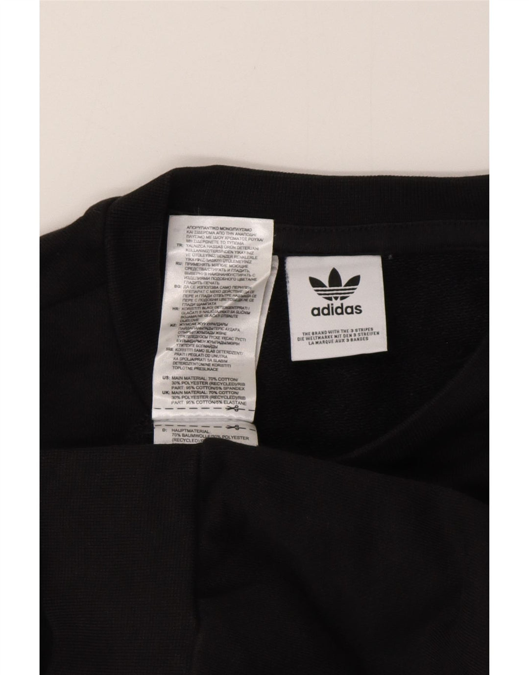 ADIDAS Mens Graphic Sweatshirt Jumper Small Black Cotton