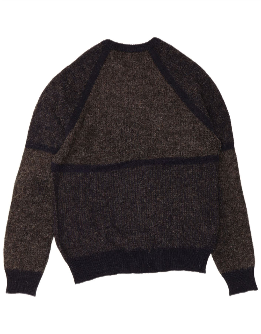 DALMINE Mens Crew Neck Jumper Sweater IT 50 Medium Grey Colourblock Wool