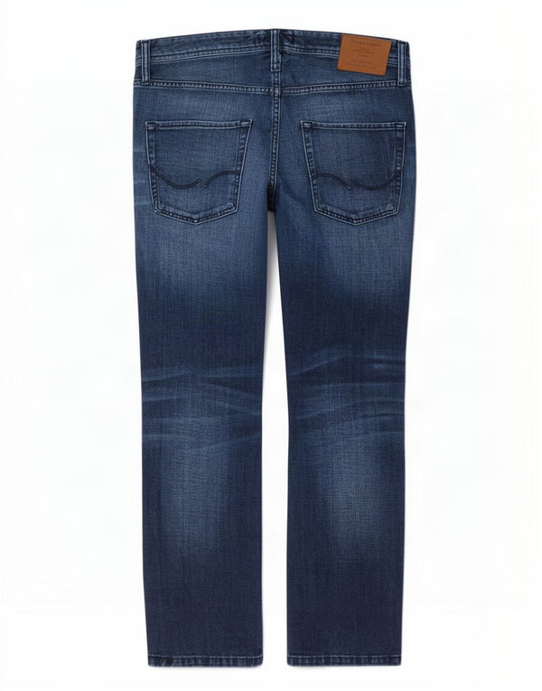 Jack & Jones Mens Clark Regular Fit Straight Jeans W32 L30 Blue Cotton