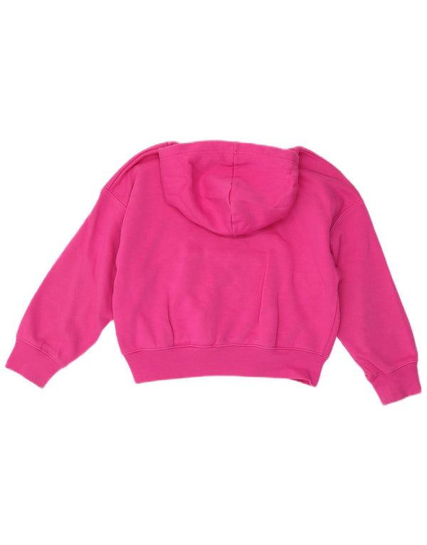 Jordan Girls Loose Fit Hoodie Jumper 8-9 Years Small Pink Cotton Sports