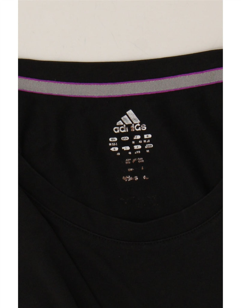 ADIDAS Womens T-Shirt Top UK 12/14 Medium Black Cotton Vintage Adidas and Second-Hand Adidas from Messina Hembry 