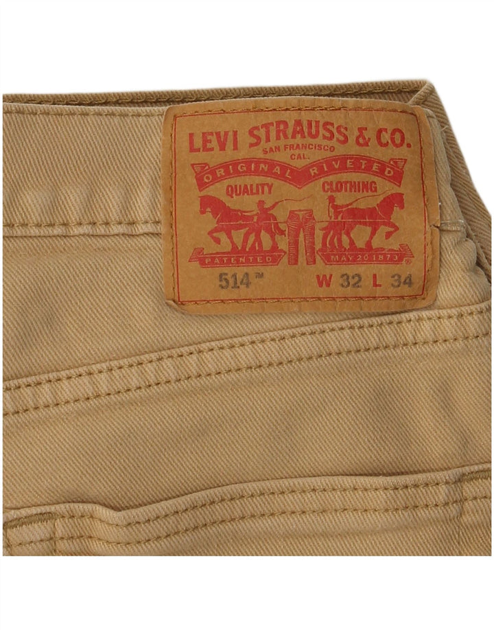 LEVI'S Mens 514 Straight Casual Trousers W32 L31 Beige Cotton
