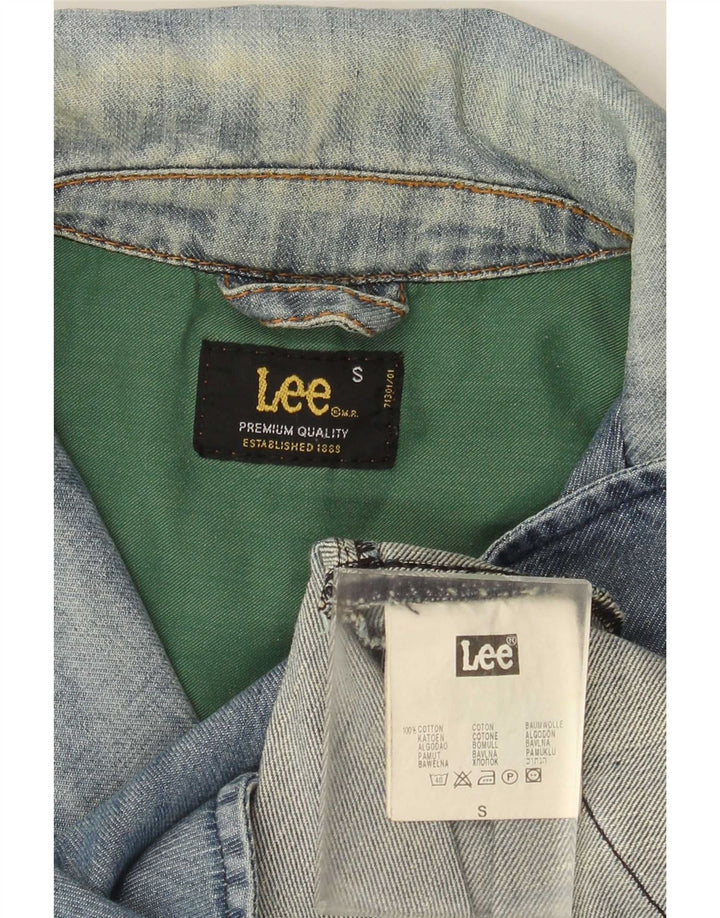 Lee Womens 3 Button Denim Blazer Jacket UK 10 Small Blue Cotton