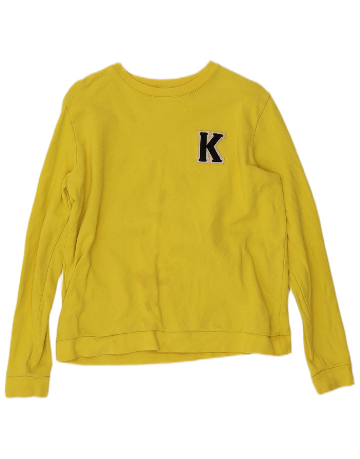 KARL LAGERFELD Womens Sweatshirt Jumper UK 16 Large Yellow Cotton