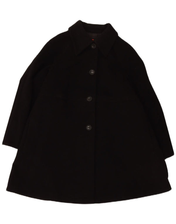 UNGARO Womens Oversized Overcoat EU 40 Medium Black Wool