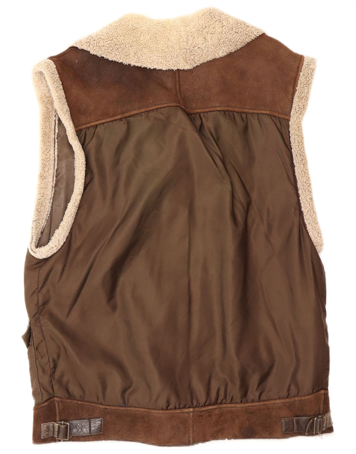 Prestige Womens Sleeveless Oversized Duffle Jacket UK 12 Medium Brown