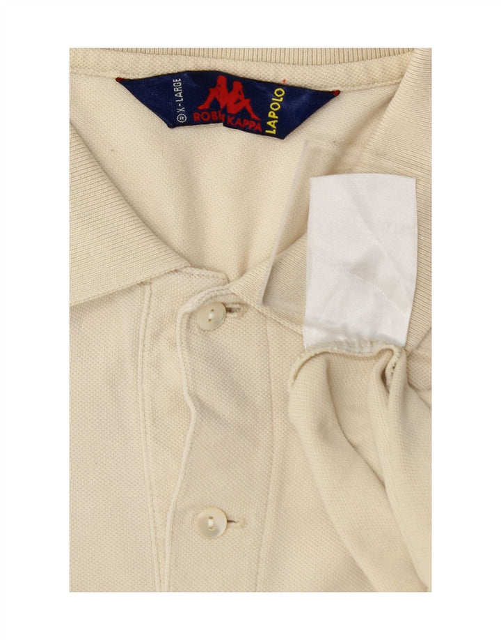 KAPPA Mens Polo Shirt XL Beige Cotton Vintage Kappa and Second-Hand Kappa from Messina Hembry 