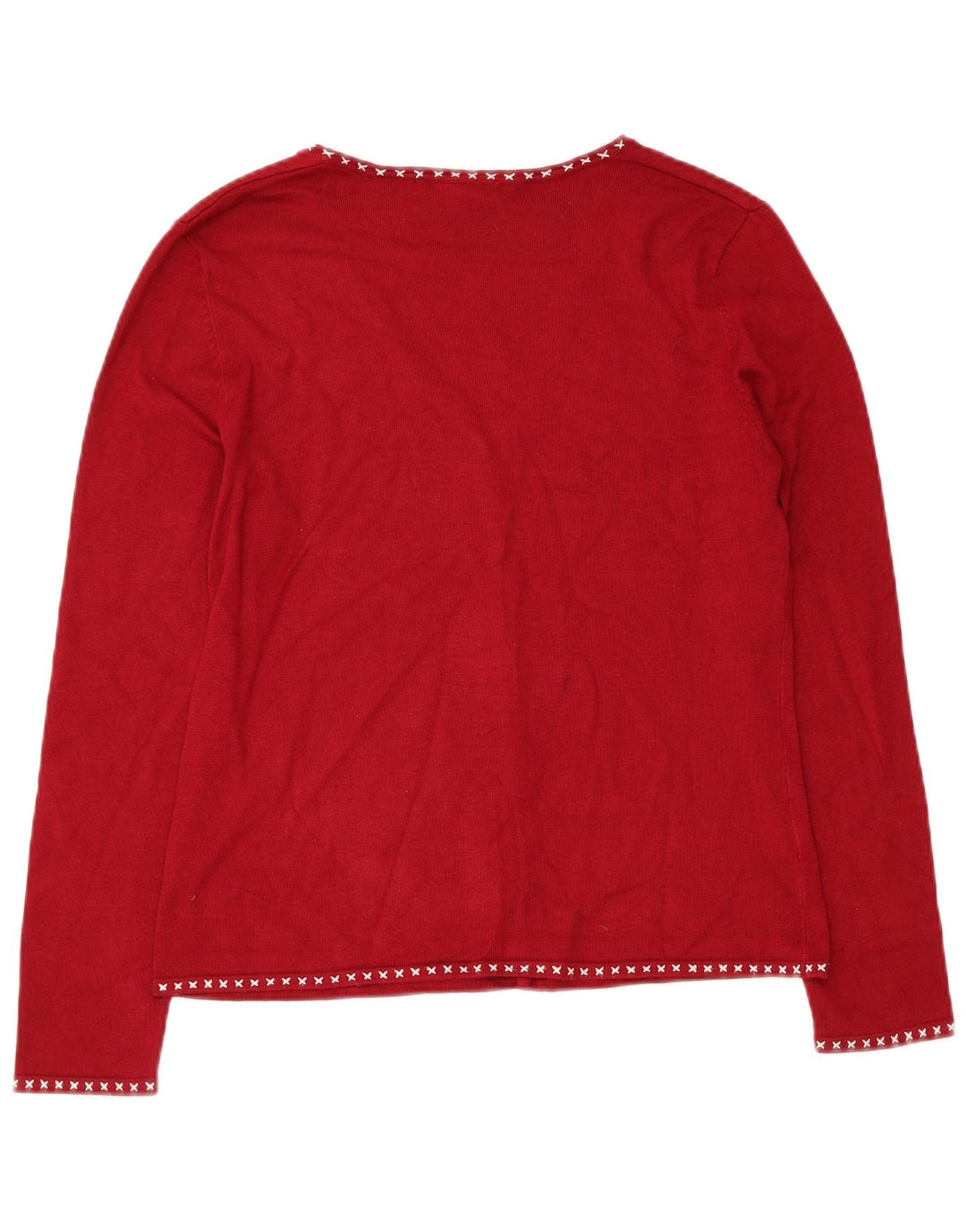 LAURA ASHLEY Womens Cardigan Sweater UK 14 Medium Red Viscose