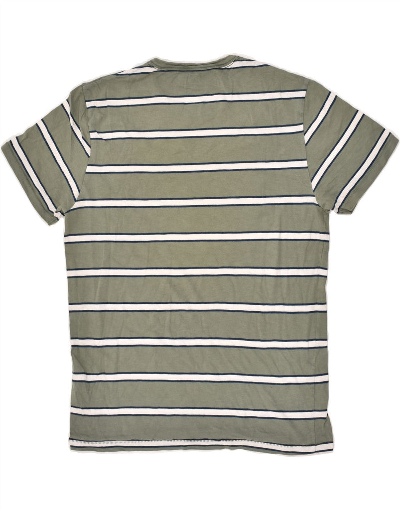 J. CREW Mens T-Shirt Top Large Green Striped Cotton | Vintage J. Crew | Thrift | Second-Hand J. Crew | Used Clothing | Messina Hembry 