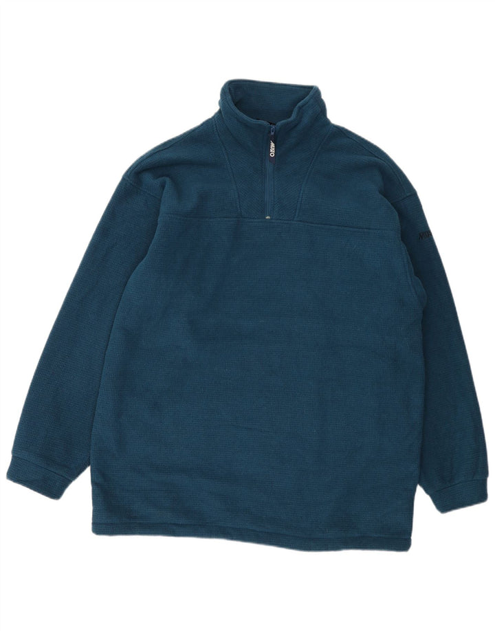 Musto Mens Zip Neck Fleece Jumper Large Blue Polyester