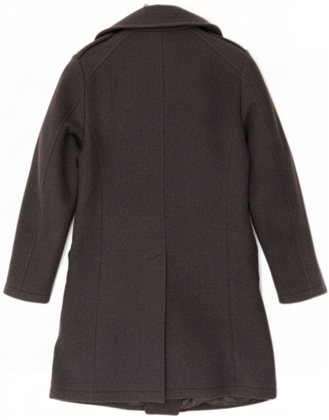 Zara Mens Double Breasted Coat UK 38 Medium Grey Wool